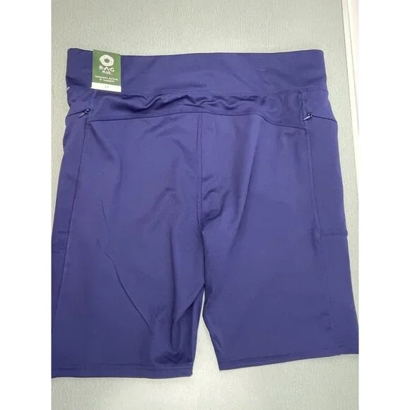 RAG Plus Navy Blue Womens High Waist 9" Inseam Shorts Stretch Zip Pockets 3X - Picture 8 of 11